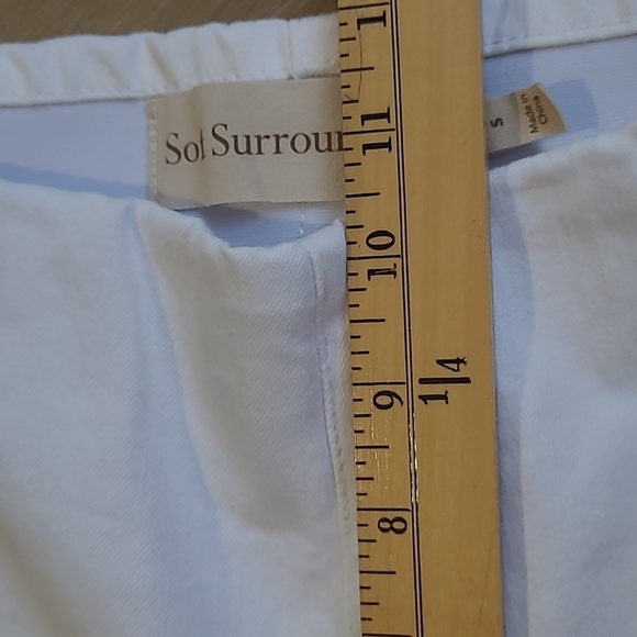 Soft Surroundings Pants Women's Small White Pull On Straight Leg Stretch Denim - Picture 8 of 9